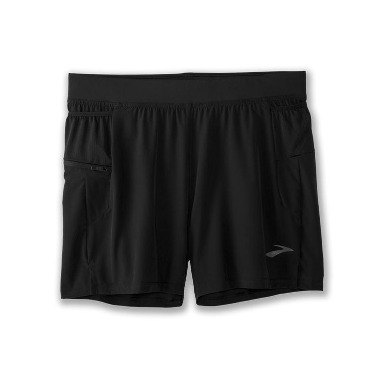 Brooks Mens Sherpa 5 2-In-1 Running Shorts - Black (015962-SOA)